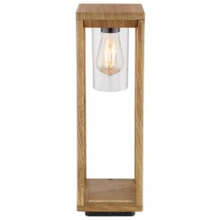 Sokkellamp Candela in houtoptiek, hoogte 50 cm