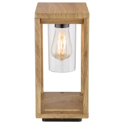 Sokkellamp Candela in houtoptiek, hoogte 35cm