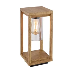 Sokkellamp Candela in houtoptiek, hoogte 35cm