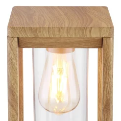 Sokkellamp Candela in houtoptiek, hoogte 35cm