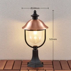 Sokkellamp Clint, 53cm, metaal, zeewaterbestendig, E27