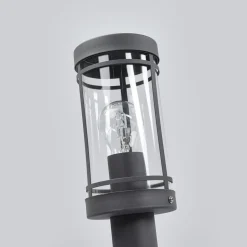 Sokkellamp Djori, 50 cm, antraciet, roestvrij staal, E27