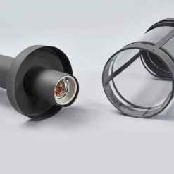 Sokkellamp Djori, 50 cm, antraciet, roestvrij staal, E27