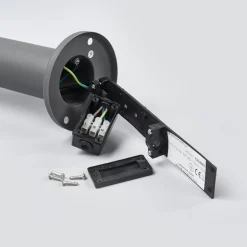 Sokkellamp Djori, 50 cm, antraciet, roestvrij staal, E27