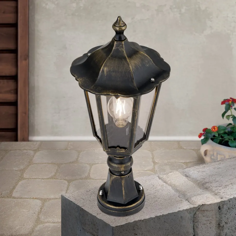 Sokkellamp Fabio in zwart-goud