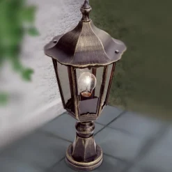 Sokkellamp Fabio in zwart-goud