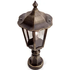 Sokkellamp Fabio in zwart-goud