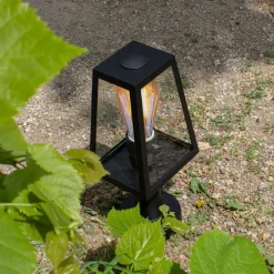 Sokkellamp Fia in matzwart met heldere glas