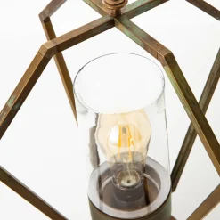 Sokkellamp Gemstone 3455, antiek messing/helder