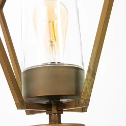 Sokkellamp Gemstone 3455, antiek messing/helder