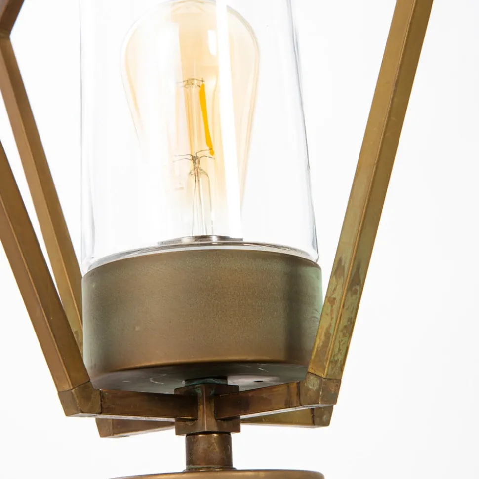 Sokkellamp Gemstone 3455, antiek messing/helder