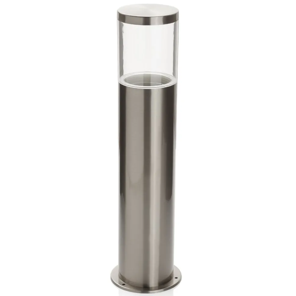 Sokkellamp Hanneli van roestvrij staal, rond