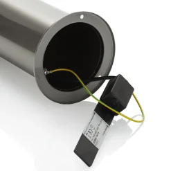 Sokkellamp Hanneli van roestvrij staal, rond