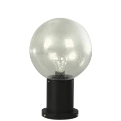 Sokkellamp II zwart met bubbelglas