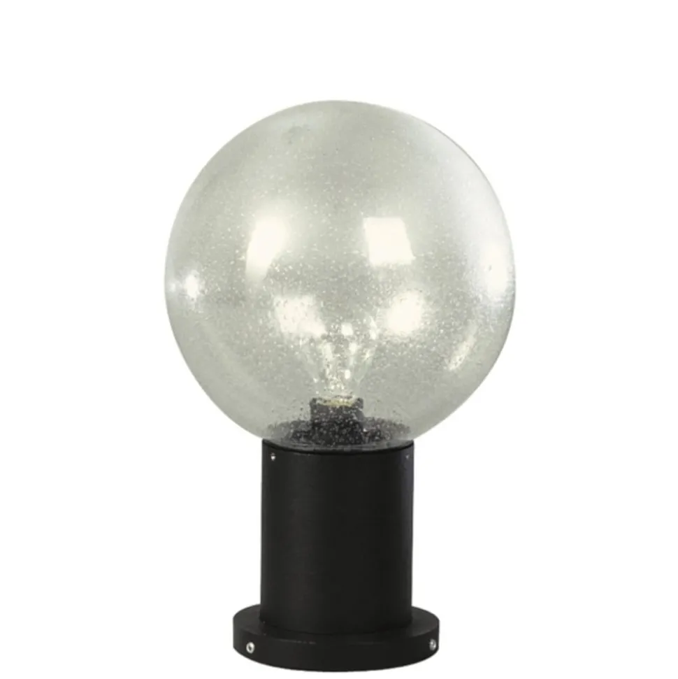 Sokkellamp II zwart met bubbelglas