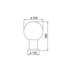 Sokkellamp II zwart met bubbelglas