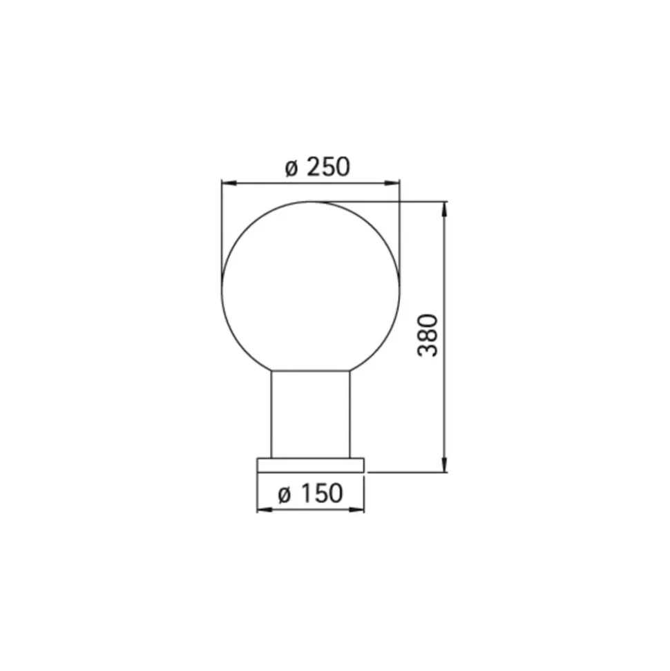 Sokkellamp II zwart met bubbelglas