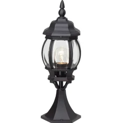 Sokkellamp Istria, zwart, aluminium, glas, hoogte 51 cm