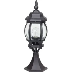 Sokkellamp Istria, zwart, aluminium, glas, hoogte 51 cm