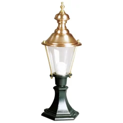 Sokkellamp Luuk, groen/koper, hoogte 56 cm