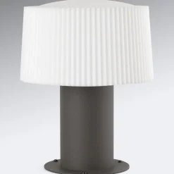 Sokkellamp Muffin met geribbelde kap, 25,9 cm