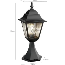 Sokkellamp Norfolk, glas-in-lood