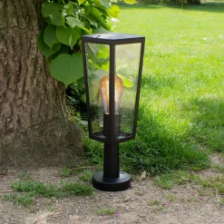 Sokkellamp Pine van aluminium en glas, IP44