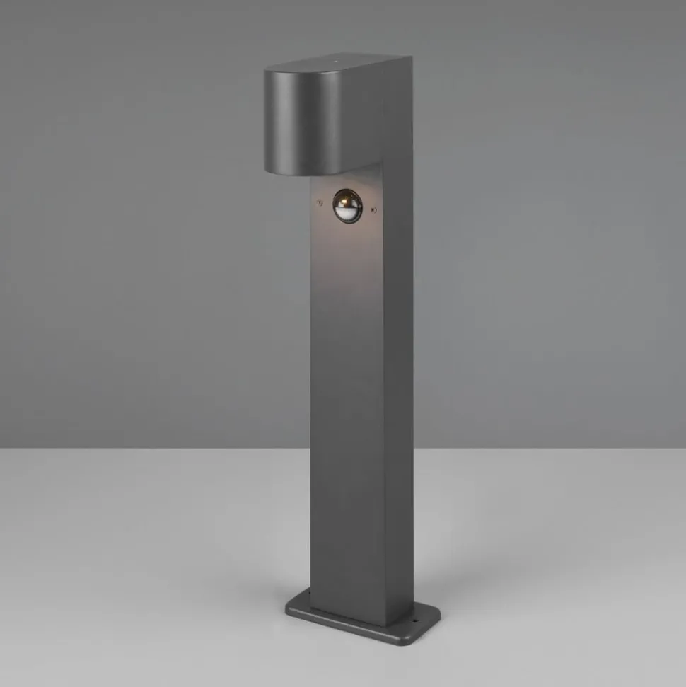 Sokkellamp Roya, bewegingssensor, antraciet