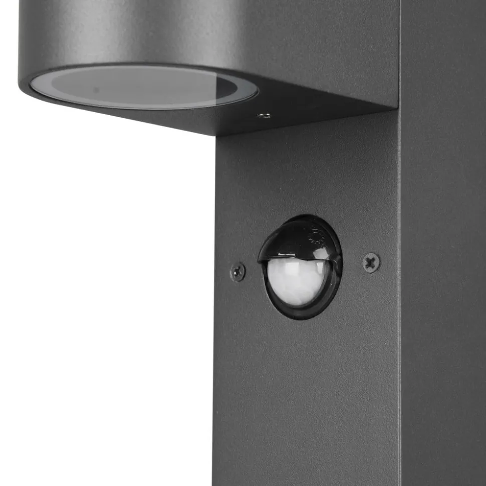 Sokkellamp Roya, bewegingssensor, antraciet