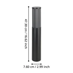 Sokkellamp Salle, hoogte 46,5 cm, zwart, aluminium