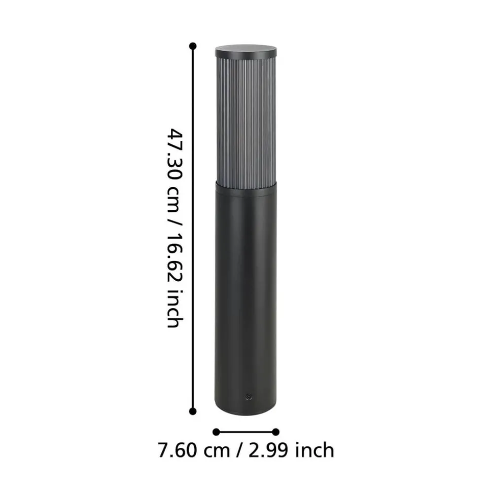 Sokkellamp Salle, hoogte 46,5 cm, zwart, aluminium