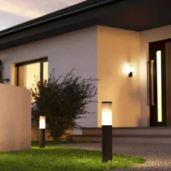 Sokkellamp Salle, hoogte 46,5 cm, zwart, aluminium