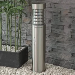 Sokkellamp Saturnus, roestvrij staal, hoogte 50 cm