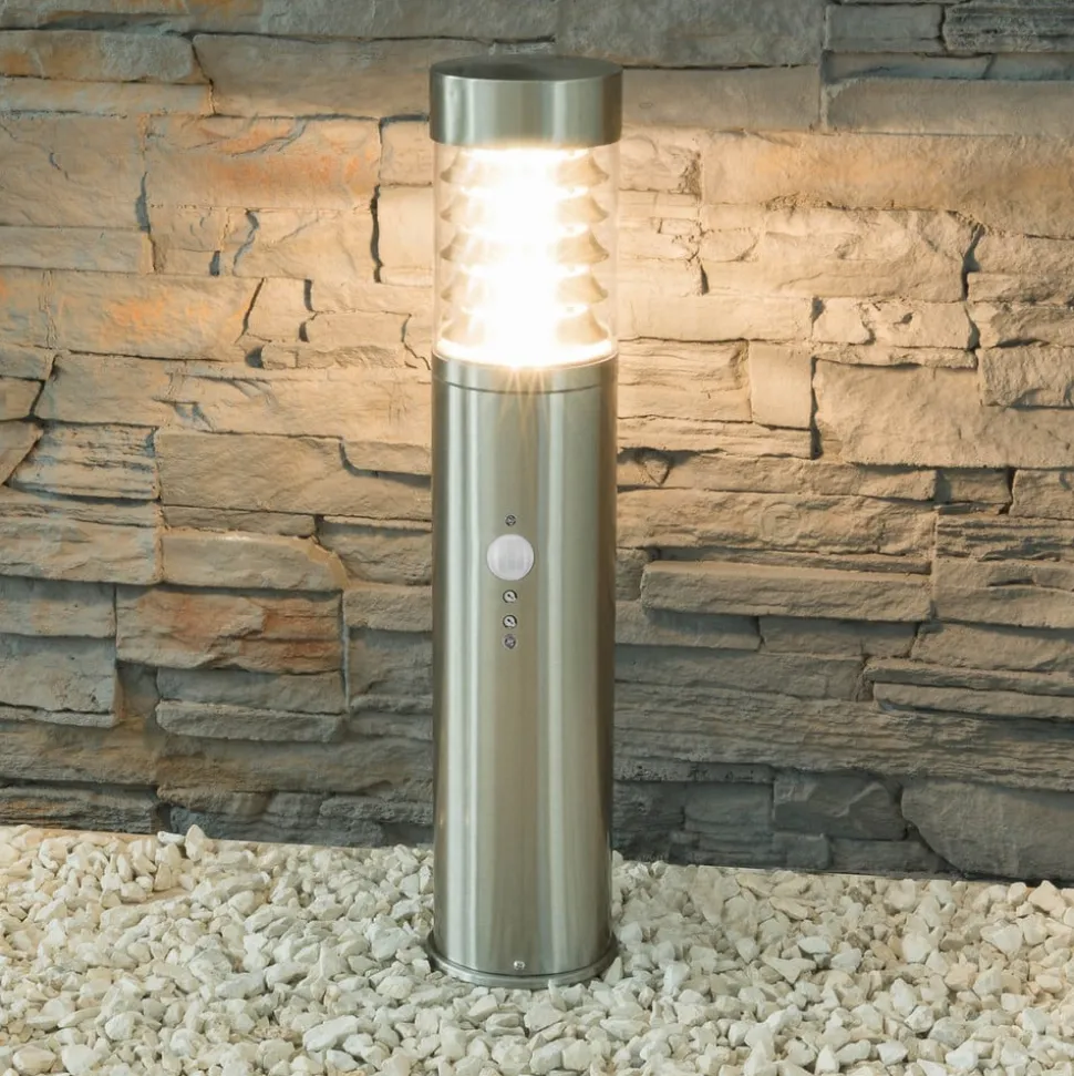 Sokkellamp Saturnus, roestvrij staal, hoogte 50 cm