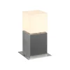 Sokkellamp SLV Square Pole, hoogte 30 cm, grijs, roestvrij staal