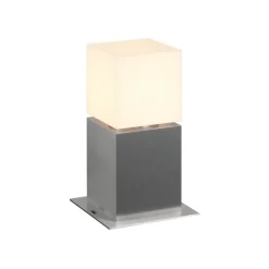 Sokkellamp SLV Square Pole, hoogte 30 cm, grijs, roestvrij staal