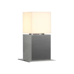 Sokkellamp SLV Square Pole, hoogte 30 cm, grijs, roestvrij staal