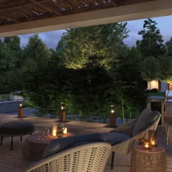 Sokkellamp Timba met hout, hoogte 60 cm