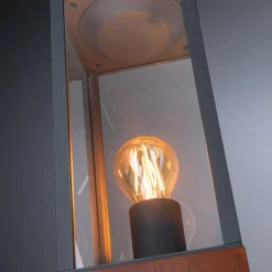 Sokkellamp Timba met hout, hoogte 60 cm