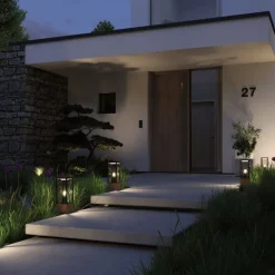 Sokkellamp Timba met hout, hoogte 40 cm