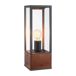 Sokkellamp Timba met hout, hoogte 40 cm