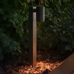 Sokkellamp Tin 50, zwart, aluminium, IP44, GU10