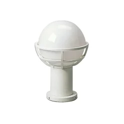 Sokkellamp wit met opaalglas