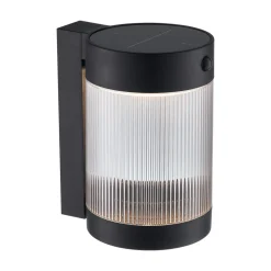 Solar buitenwandlamp Coupar, zwart, kunststof, IP44