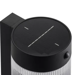 Solar buitenwandlamp Coupar, zwart, kunststof, IP44