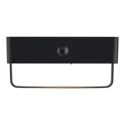 Solar LED buiten wandlamp Saulio, zwart, aluminium, IP44