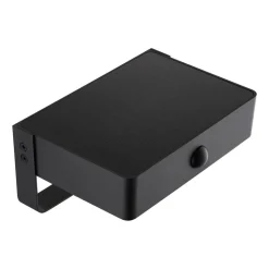 Solar LED buiten wandlamp Saulio, zwart, aluminium, IP44