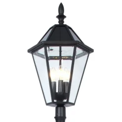 Solar mastlamp London met retrofit-LED lampen