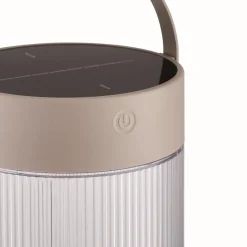 Solar tafellamp Coupar, zandkleurig, kunststof, IP44