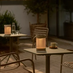 Solar tafellamp Coupar, zandkleurig, kunststof, IP44